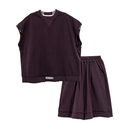 Boys' Summer Outfit Set 2025 New Style Children's Summer Short Sleeved Sportswear Vest Fashionable Boys' Thin Design