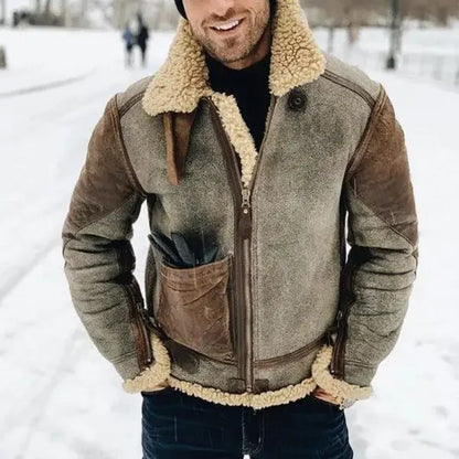 Winter Jacket for Mens 2024 Warm Jackets Motorcycle Stand Collar Zipper Pockets Male Winter New Coats Biker Faux Leather Fashion (Stock)
