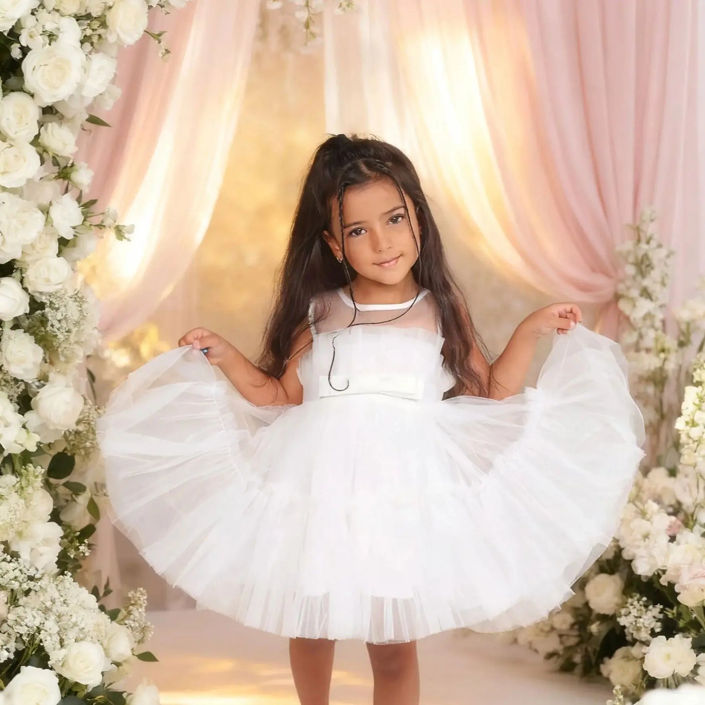 Girls Party Dress White Bridesmaid Dresses For Girls Wedding Evening Prom Gown Kids First Communiom Formal Vestidos