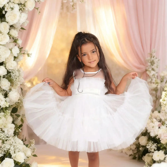 Girls Party Dress White Bridesmaid Dresses For Girls Wedding Evening Prom Gown Kids First Communiom Formal Vestidos