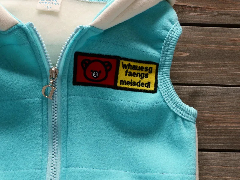 Winter Baby Boys Clothing Sets 2024 Cartoon Toddler Boys Girls Warm Hooded Coats Pants Suit Kids Thick Tracksuit Clothes Set (Stock)