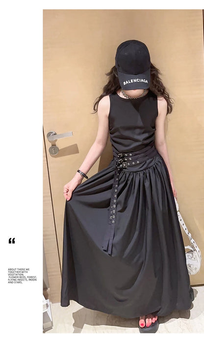 kids dresses for girls summer clothes meisjes jurk French style teenage girl sleeveless long dress vestido de princesa luxo 12