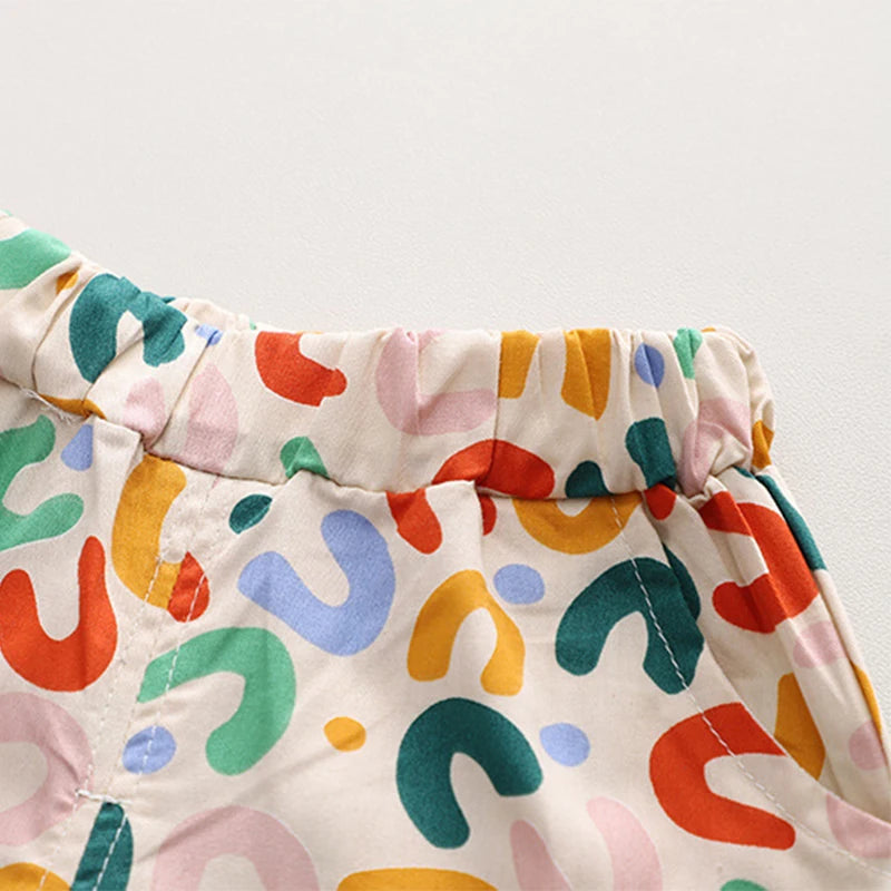 Summer Baby Boy Outfits Suit Fashion Print Kids Shirt Short Pant Sets Thin Cotton Toddler Tee Tops Children Clothes Tracksuits