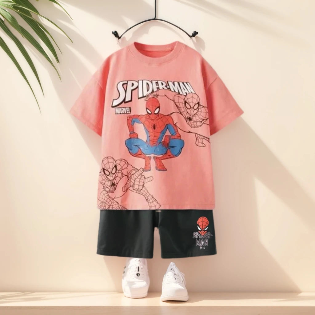 Cool Kids Boys Girls Summer Clothing Sets Children Cut Cartoon Print Short Sleeve T-shirt Tops With Shorts Toddler Baby Pajamas
