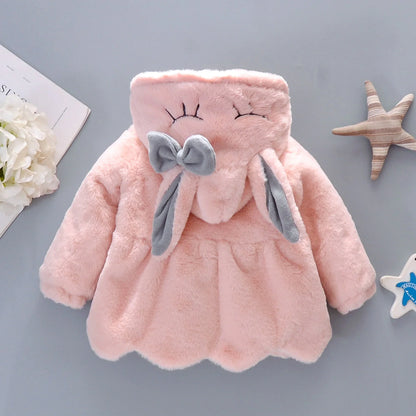 New Winter Coat Baby Girl Cold Protection Cute Hooded Coat With Free Bag For Kids (Available) (Copy)