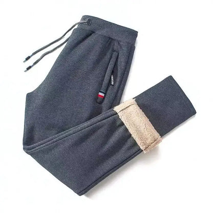 Winter Lambswool Warm Casual Pants Men's Fitness Jogging Sweatpants Male Solid Drawstring Bottoms Fleece Straight Trousers M-5Xl (Available)
