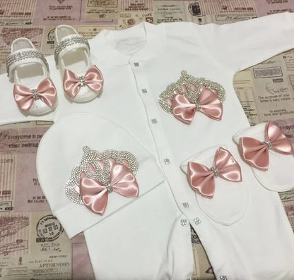 Newborn Boys Romper Clothes Formal Suit 4 Piece Vest Pants and Tie Dresswear Suit Set Welcome Home 40suyi days Celebrity outfit