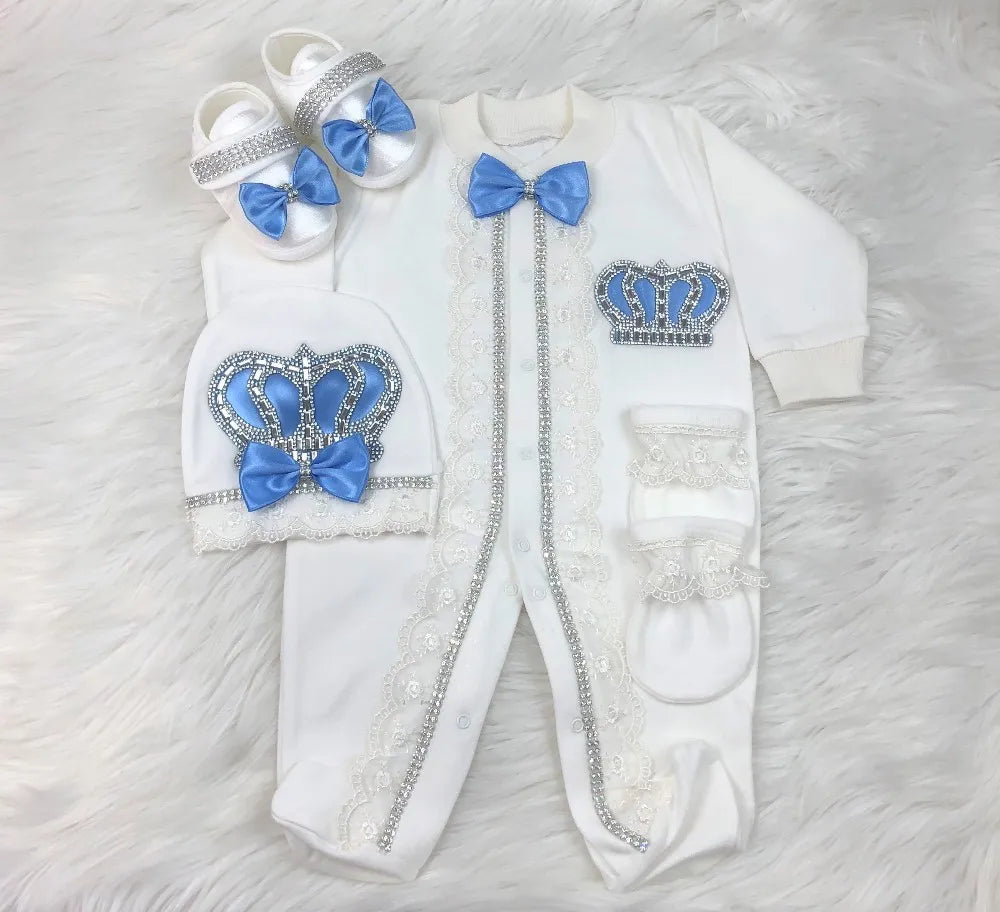 Newborn Boys Romper Clothes Formal Suit 4 Piece Vest Pants and Tie Dresswear Suit Set Welcome Home 40suyi days Celebrity outfit