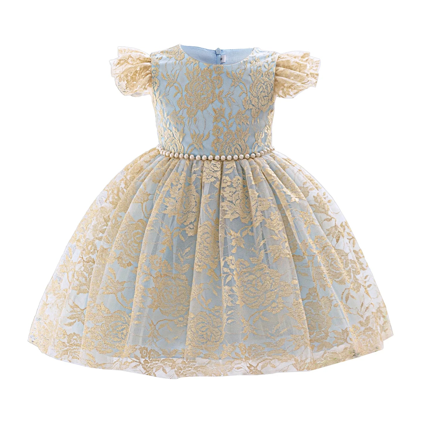 Party Dress for Girls Ruffles Embroidery Lace Vintage Elegant Dress Wedding Evening Gala Baby Clothes Vestidos Formal Gown Kids