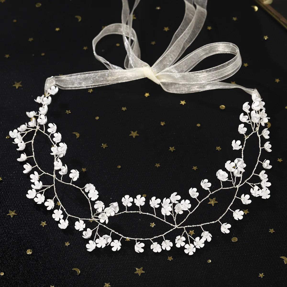 Fashion Bridal Wedding Hair Accessories for Women Girl Flower Hair Jewelry Headpiece Headdress Party Celebration Hair Band Tiara