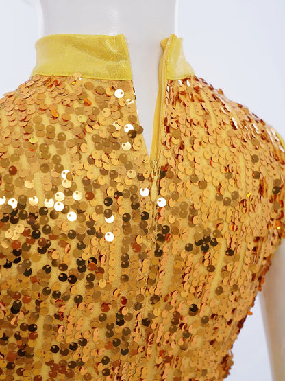 Girls Liturgical Worship Praise Dance Dress Contemporary Lyrical Dancewear Sleeveless Sequins Bodice Asymmetrical Tunic Dresses