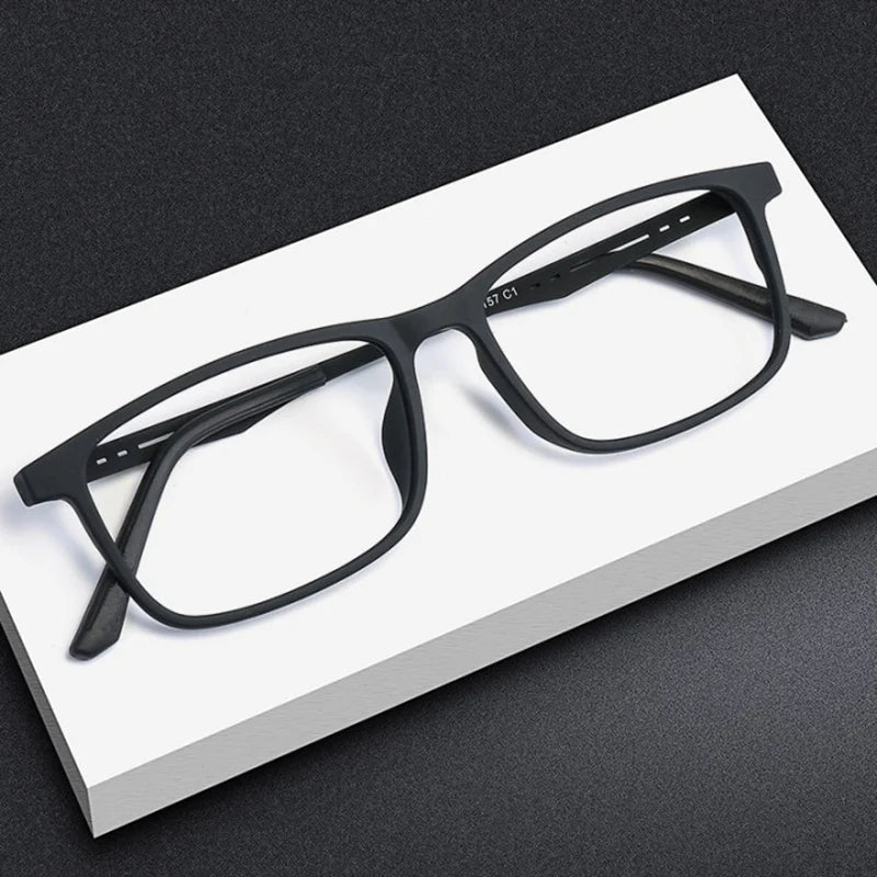 Ultralight Black Reading Glasses For Men TR90 Metal Prescription Glasses Blue Light Blcoking