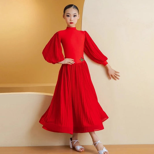 Girl New modern dance dress, girls' ballroom dance, waltz, high-end professional social dance, large skirt performance dress