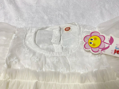 New Baby Dresses Autumn Children's Dresses Girls'dresses With Flowers Yarn Tulle Puffy Sleeve Jasmine Princess Party 1-7 Years