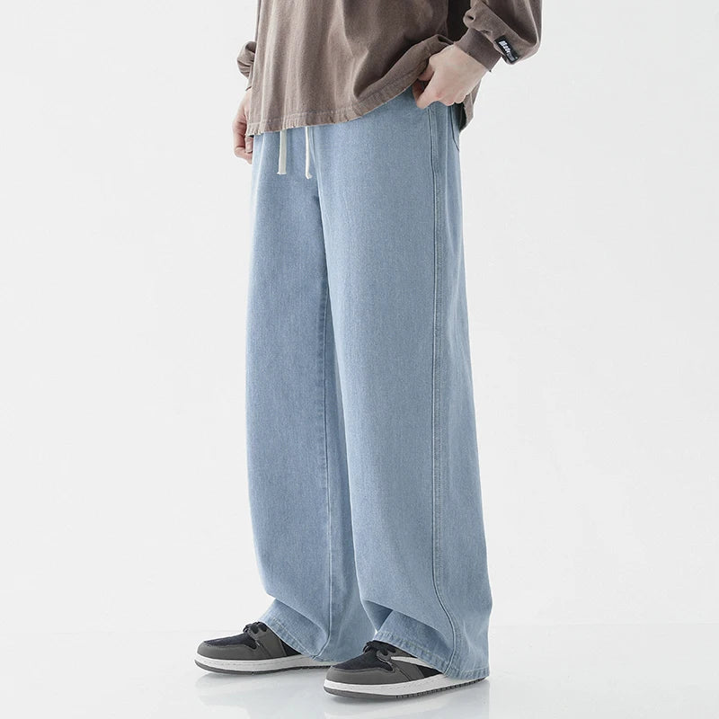 2023 New Baggy Jeans Men's Streetwear Harajuku Fashion Casual Wide-leg Trousers Japanese Simple Male Jeans Denim Pants
