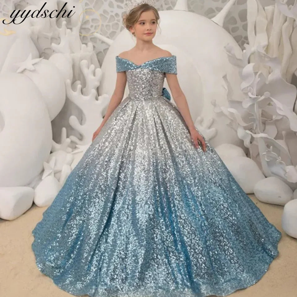 Evening Party Baby Girls Pageant Dress High Quality Flower Girl Wedding Dress Birthday Europe Style 13 Years Long Dresses Party