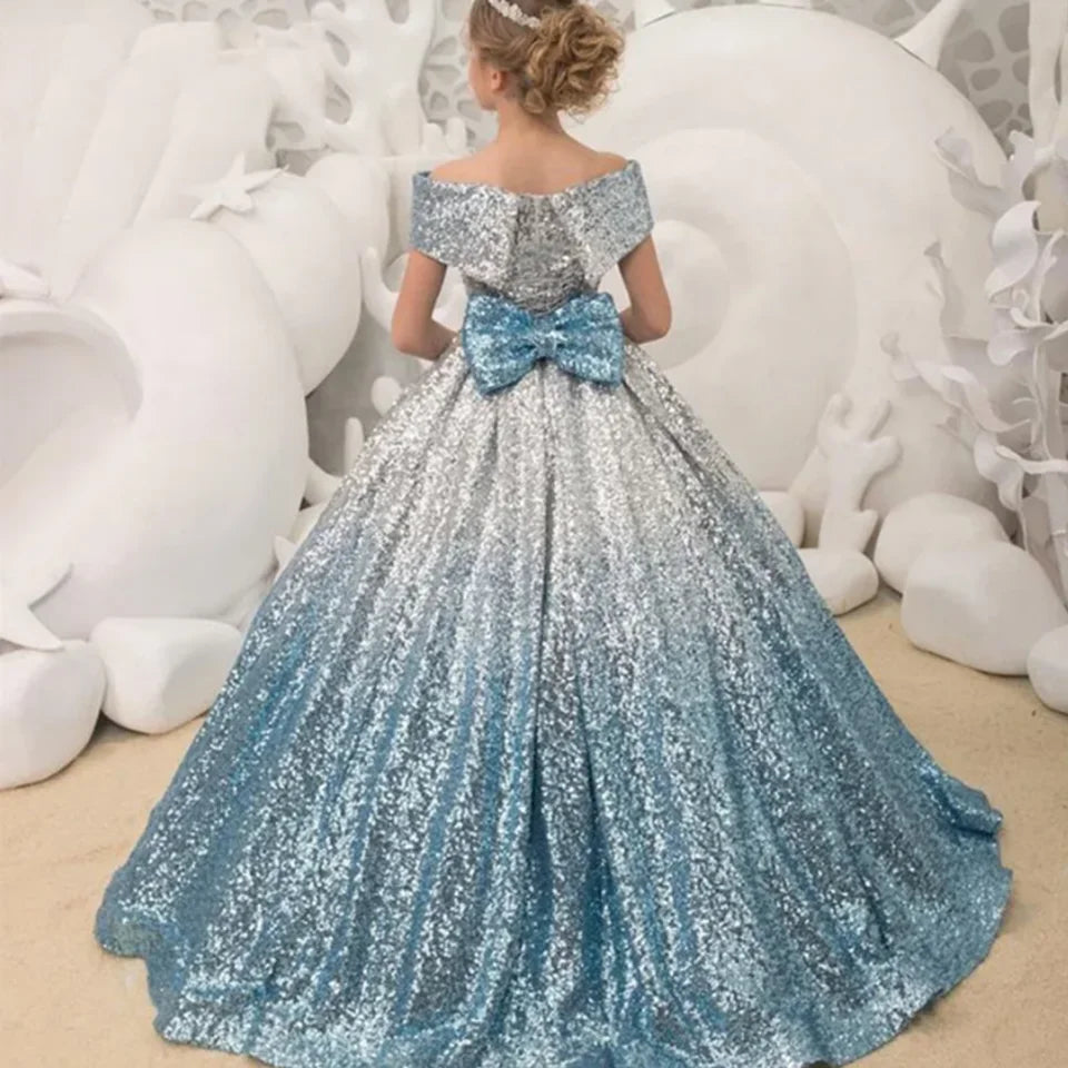 Evening Party Baby Girls Pageant Dress High Quality Flower Girl Wedding Dress Birthday Europe Style 13 Years Long Dresses Party