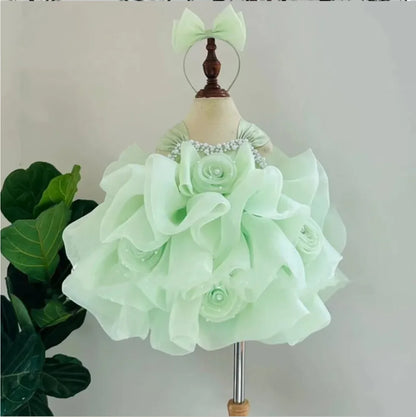 Baby Girl or Boy's Flower Princess Dress Birthday Party Formal Wedding Flower Princess Banquet