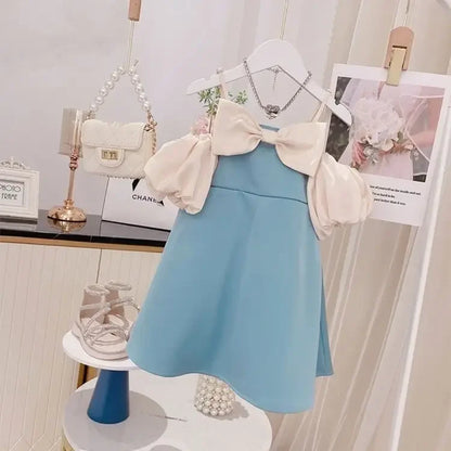 New Girls Summer Dress Fashion Bow Birthday Party Princess Dresses Clothing