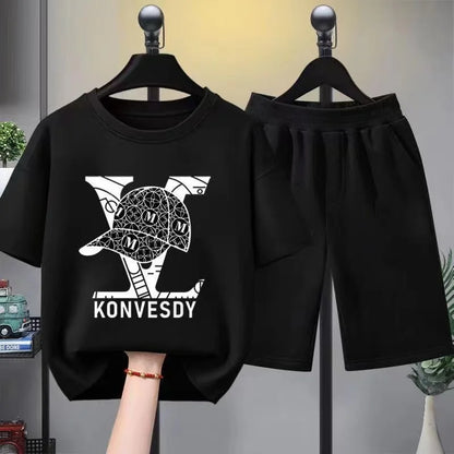 Summer Baby Girls Clothes Set Children Boys Letter Printed T-shirts and Shorts 2 Pieces Suit Kid Short Sleeve Top Bottom Outfits