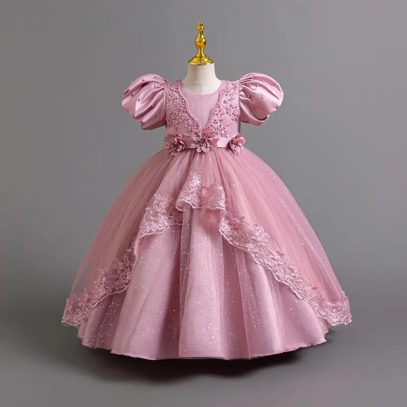 New Gorgeous Girls Party Dress Opening Ceremony Clothing Halloween Performance Dance Princess Skirt 4-12T Christmas dress