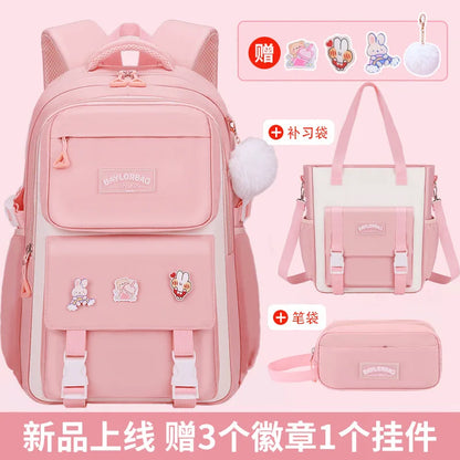 New Anti-splashing High-quality Middle High School Student Schoolbag Girls Large-capacity Burden-reducing Children's Backpack