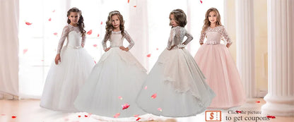 Evening Party Baby Girls Pageant Dress High Quality Flower Girl Wedding Dress Birthday Europe Style 13 Years Long Dresses Party