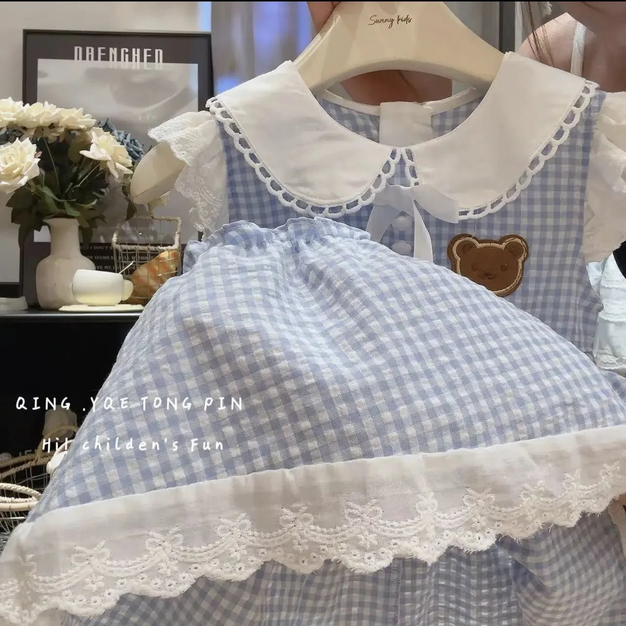 Girls' Summer Dresses Children's Foreign Dresses Fashion Trend College Style Princess Dresses in Small Children Cool Plaid