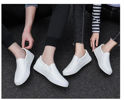 New Shoes for Men Leather Casual Shoes Spring Fashion Concise Flat Shoes 2 Colors Slip-on Loafers (Available)