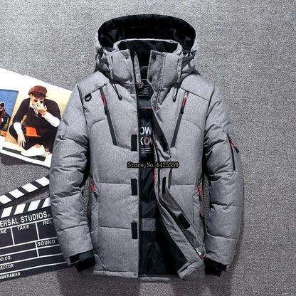 '-20 Degree Winter Down Coat Men White Duck Down Parkas Jacket Mens Thick Warm Snow Parka Jacket Overcoat Windbreaker Warm Parkas  (Available)