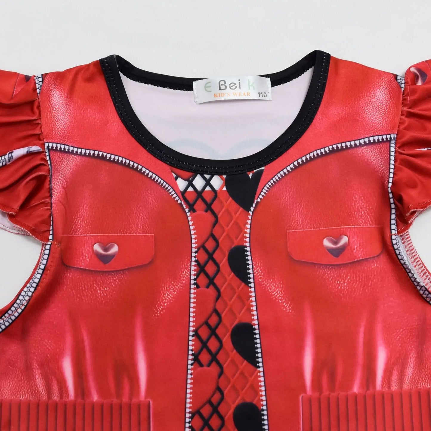 Kids D-Descendants 4 Red Girls Dresses Cosplay Costume Movie T-The Rise of Red Chloe Princess Dress Halloween Carnival Dress Up