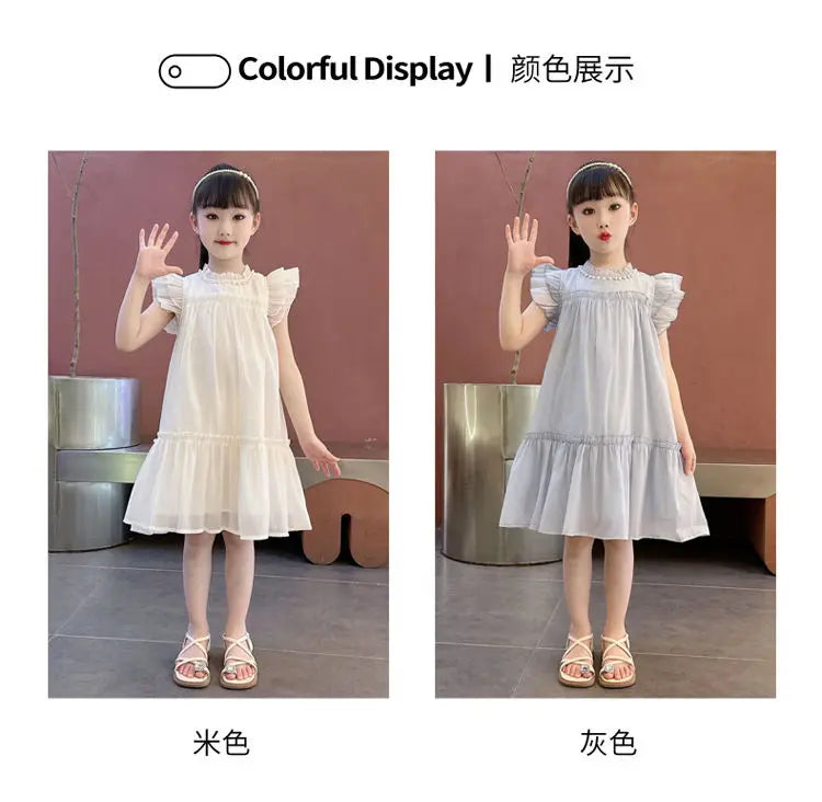 Girls Summer Dresses Solid Color Dress for Girl Sleeveless Children Dresses Casual Style Costumes for Girls 4 6 8 10 11 12 Years