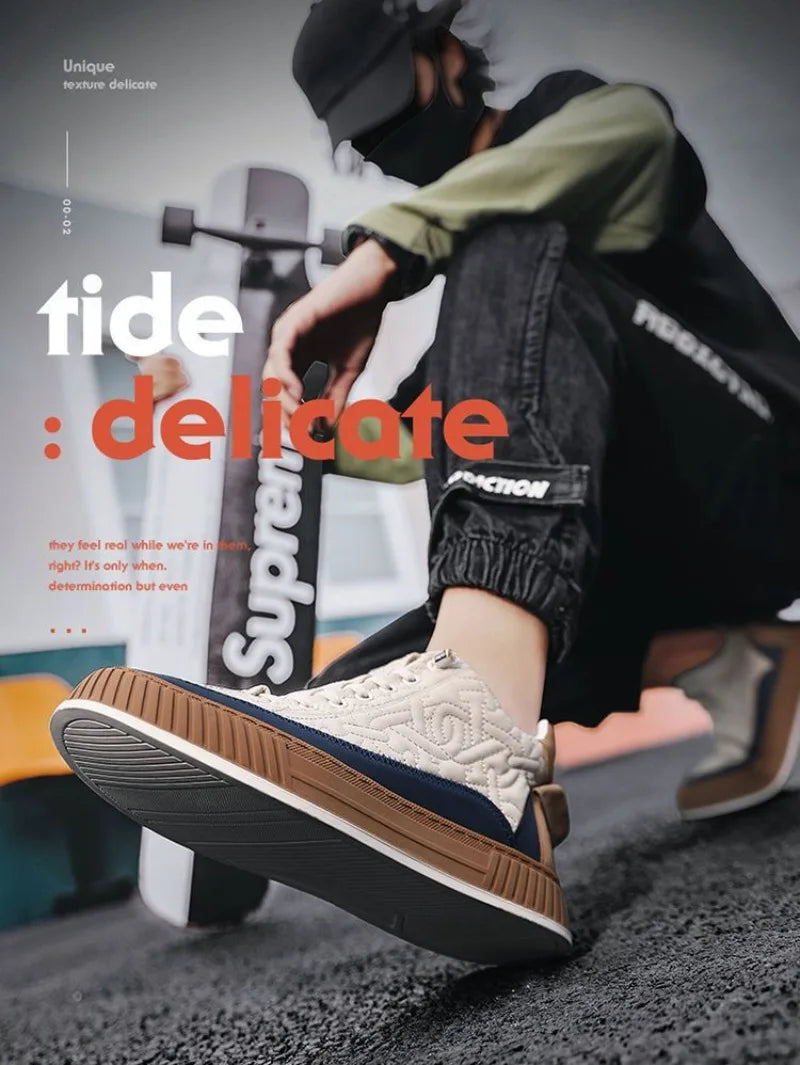 Men Sneakers Fashion Trend Luxury Brand Casual Flat Shoes Vulcanize Shoe Male Outdoors Non-slip wear-resistant Hiking Shoes 2023 (Available)