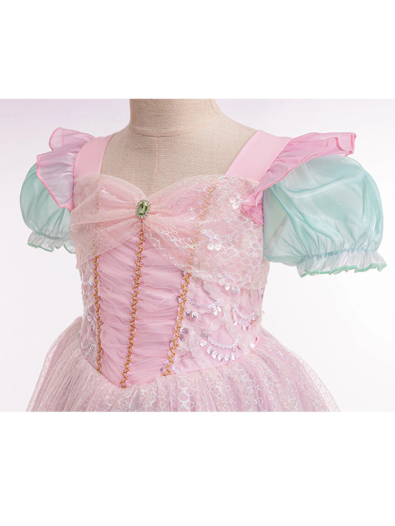 Kids Fall Dresses For Party Outfit Girl Princess Dress Costume Christmas Halloween Fancy Party Dress Sequined Splicing Mesh