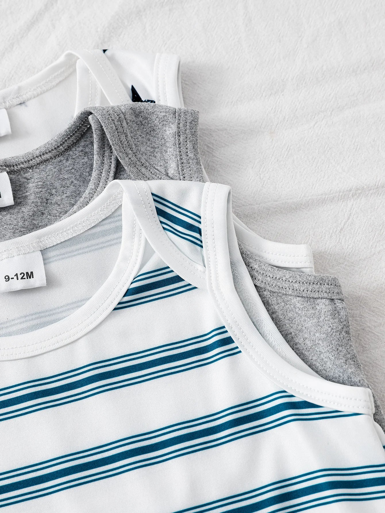Baby Boy Summer Sleeveless Three-Piece Romper Set Infant Boys Outfit Collection Multi-piece Bodysuit Collection for Summer