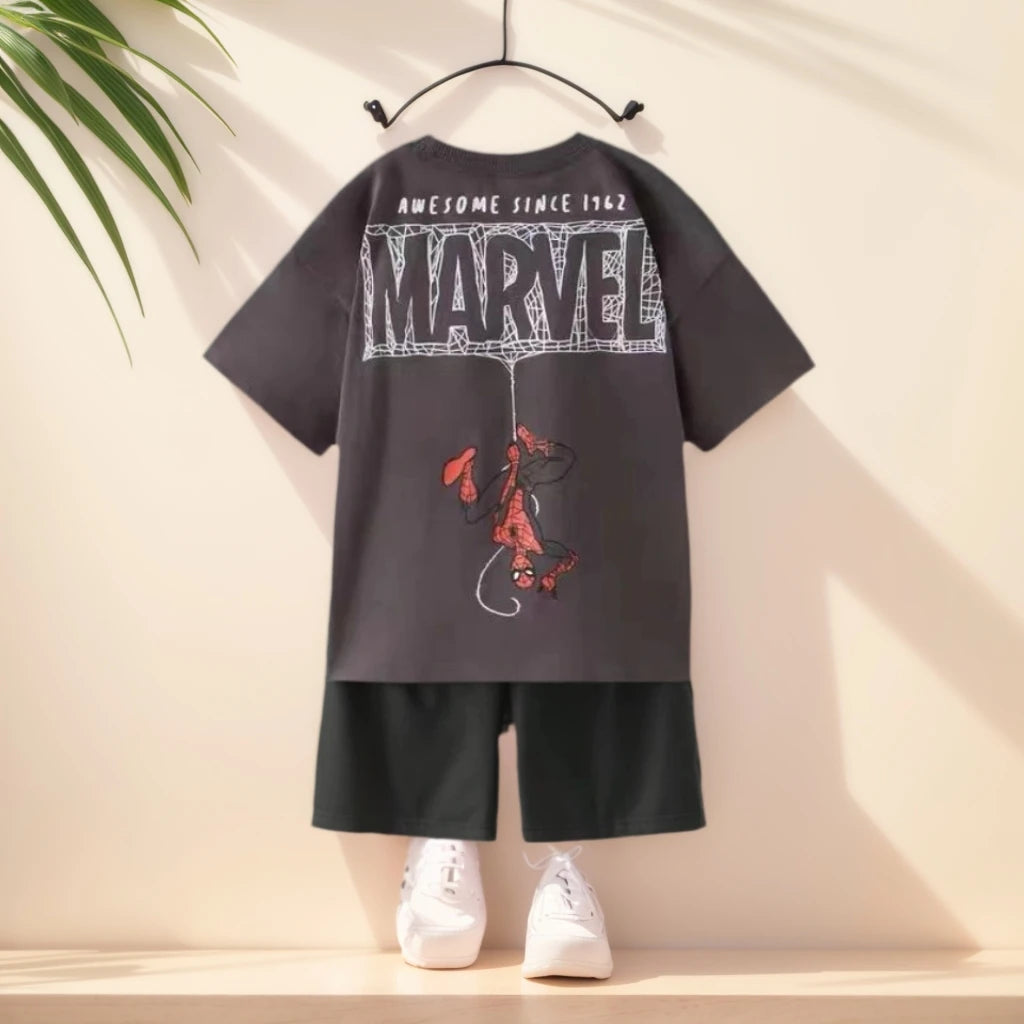 Cool Kids Boys Girls Summer Clothing Sets Children Cut Cartoon Print Short Sleeve T-shirt Tops With Shorts Toddler Baby Pajamas