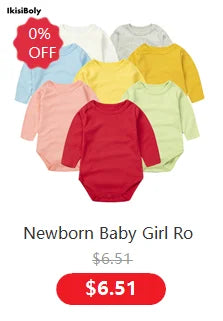 Newborn Baby Girl Rompers Boys Bodysuits Clothing Jumpsuits Long Sleeve Red Toddlers Born White Kids Bebe New Infant Costume