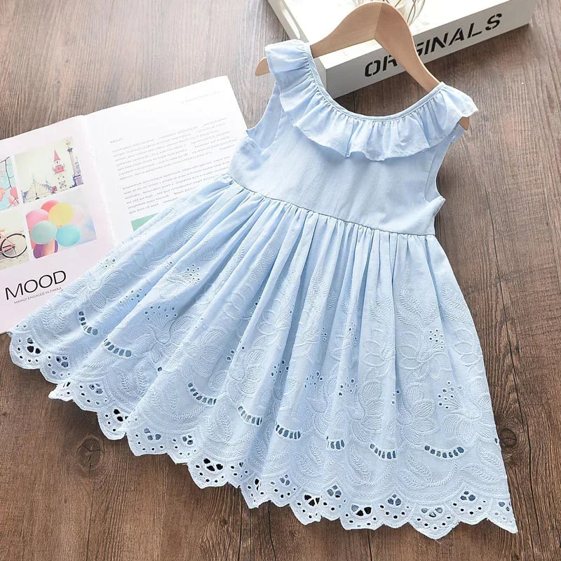 Baby Girls' Elegant Dresses 2024 New Summer Kids Party Costumes Girl Floral Princess Outfits Children Vestidos Clothing