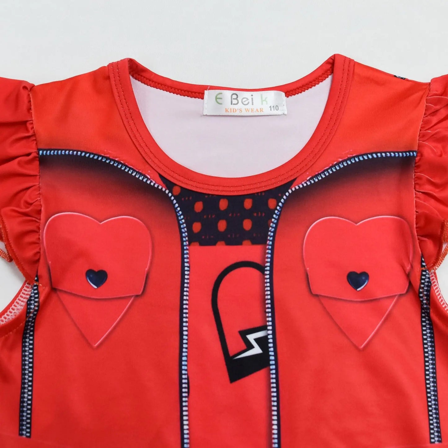 Kids D-Descendants 4 Red Girls Dresses Cosplay Costume Movie T-The Rise of Red Chloe Princess Dress Halloween Carnival Dress Up
