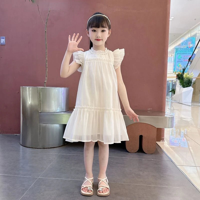 Girls Summer Dresses Solid Color Dress for Girl Sleeveless Children Dresses Casual Style Costumes for Girls 4 6 8 10 11 12 Years