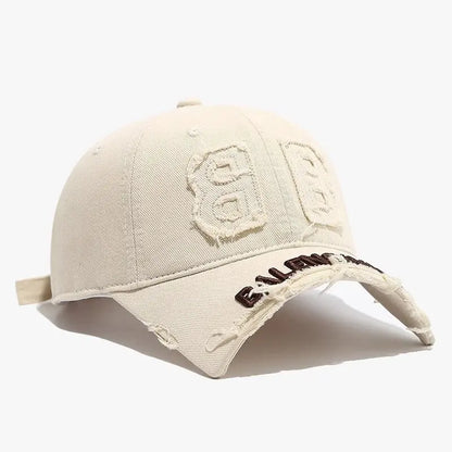 fashion denim baseball cap women men hats vintage distressed letters embroidered cotton soft top casual hats unisex