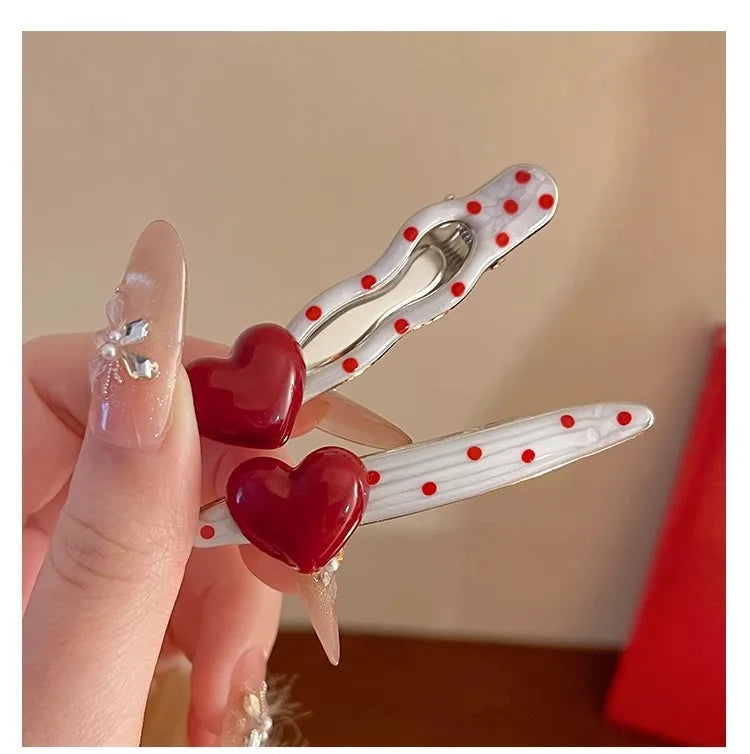 Mini Hair Accessories For Women Girls Sweet Versatile Heart Bangs Hair Clip Fashion Side Clip Cute Hair Accessories Gifts