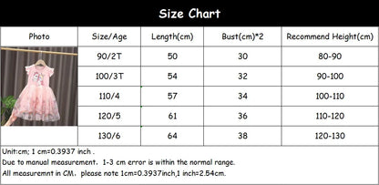 Girls Clothes 2025 New Summer Princess Dresses Flying Sleeve Kids Dress Unicorn Party Baby Dresses for Children Clothing 1-6Y