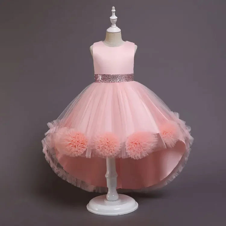 Summer Kids Dresses for Girls Casual Flower Girl Dresses for Weddings Solid Satin Sleeveless Children Girl Dress 3-10 Years
