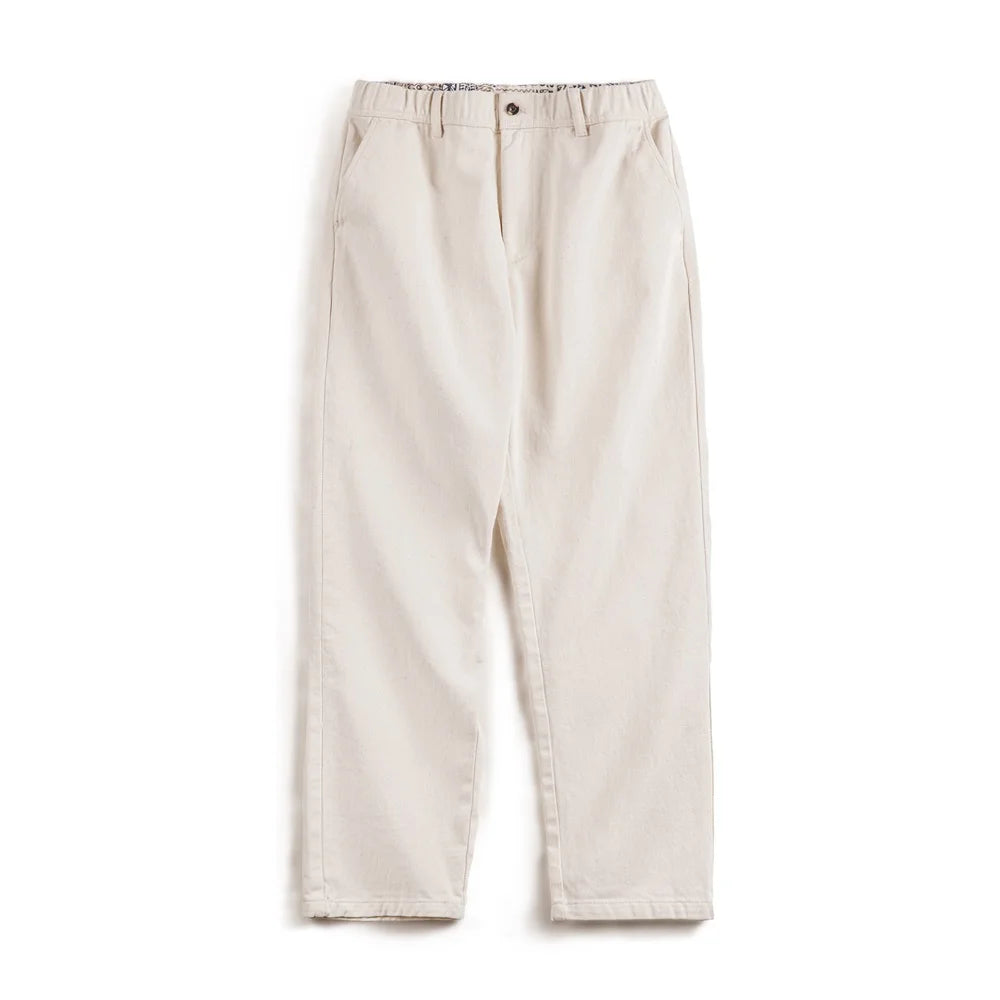 Maden Men's Vintage Beige Cotton Seed Shell Denim Jeans 10.8OZ Loose Straight Mid-rise Zipper Casual Pants Male Autumn Trousers