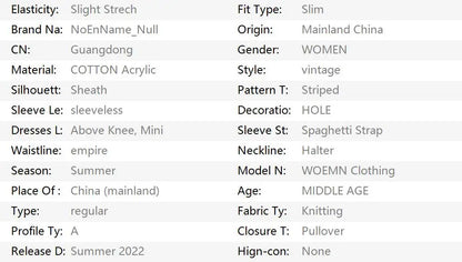Punk Sexy Dresses Women Clothes Summer Vintage 90s Sweet Girl Korea Dress High Waist Slim Gothic Harajuku Y2k Short Halter Dress