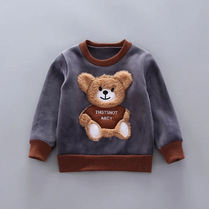 Winter Baby Boys Clothing Sets 2024 Cartoon Toddler Boys Girls Warm Hooded Coats Pants Suit Kids Thick Tracksuit Clothes Set (Stock)