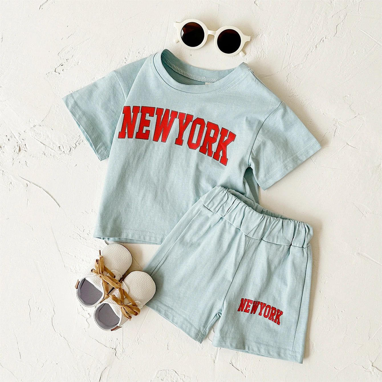 Summer Hot Baby Boys Clothes Pure Cotton Short Sleeved+Shorts Set Letter Printed T-shirt Sports Set Baby Girl Newborn 2PCS