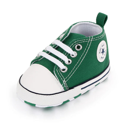 Spring New Baby Shoes Boy and Girl Classic Canvas Casual Sneakers Soft Sole Non-Slip Walking Newborn Toddler Shoes First Walkers