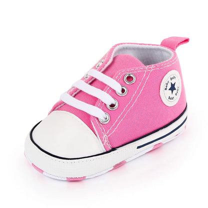 Spring New Baby Shoes Boy and Girl Classic Canvas Casual Sneakers Soft Sole Non-Slip Walking Newborn Toddler Shoes First Walkers